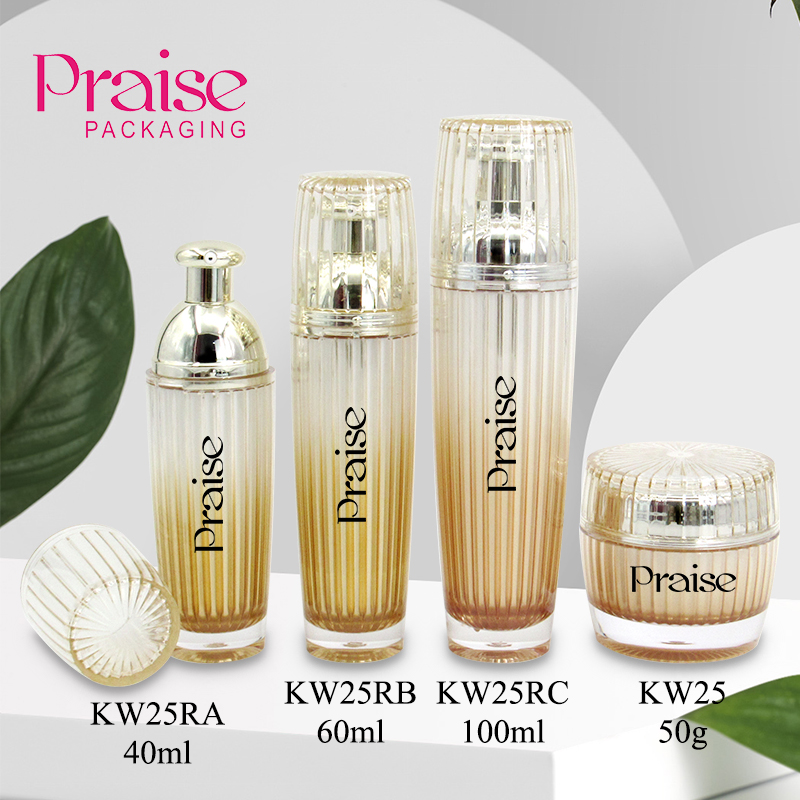 Cosmetic bottles plastic packaging, 40ml/50g/60ml/100ml round acrylic lotion bottle, cream jar containers