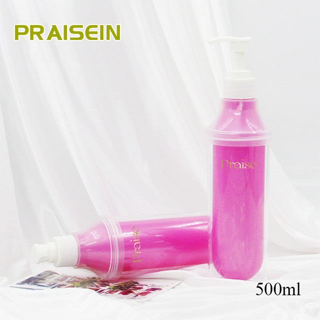 Good quality Shampoo plastic bottle packaging 500ml round double wall empty bottle for skin and hair lotion with pump for sale