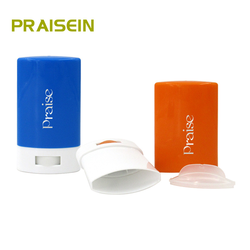 Cosmetic solid sunscreen stick packaging customized supply oval empty plastic foundation tube