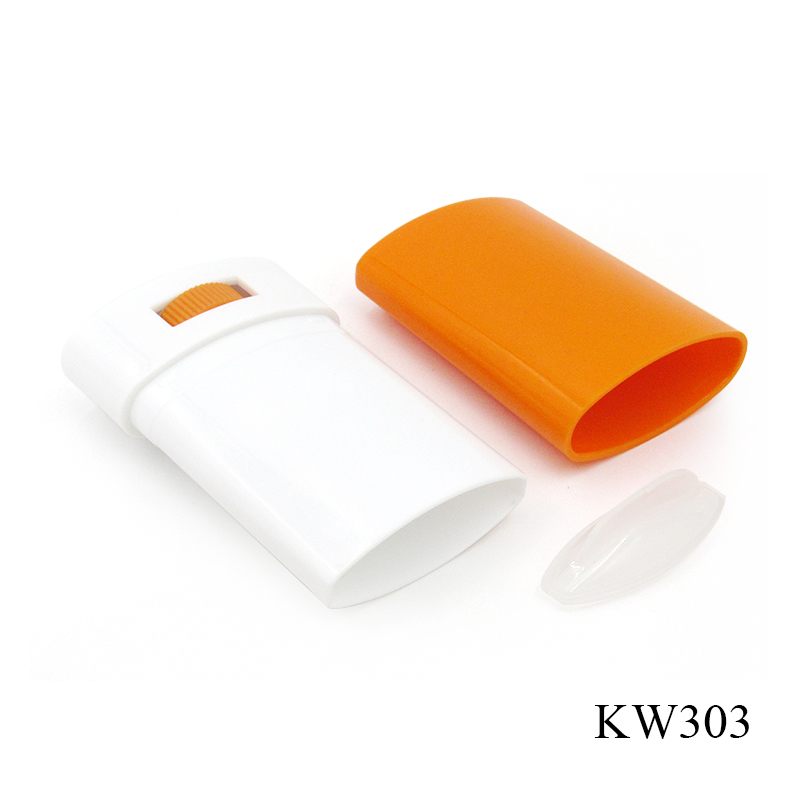 Cosmetic solid sunscreen stick packaging customized supply oval empty plastic foundation tube