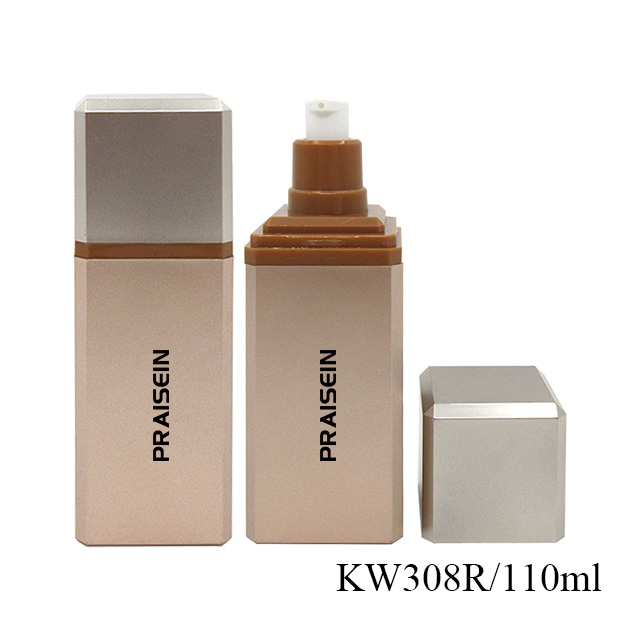 Manufacturers custom square skin care bottle set packaging 50g empty plastic cream jar, 110ml lotion pump bottle