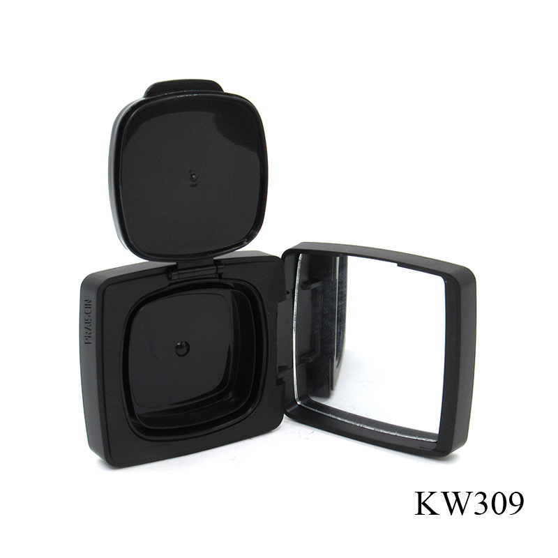 Customize black magnetic air cushion BB cream plastic packaging case wholesale square cosmetic foundation case