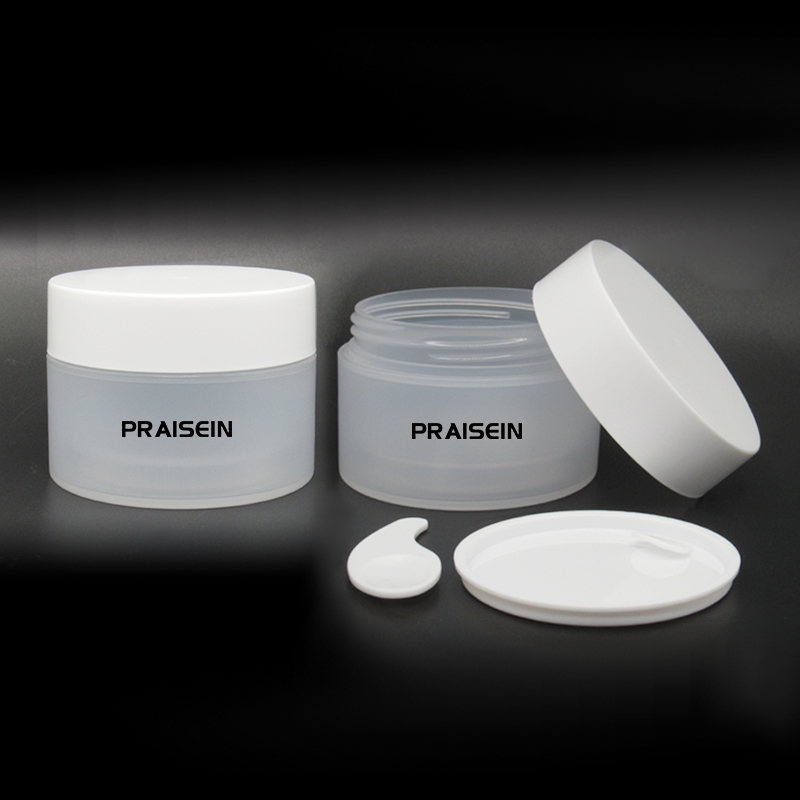 Wholesale customization 50g 100g plastic cosmetic packaging cream container, round PP material double wall face cream empty jars