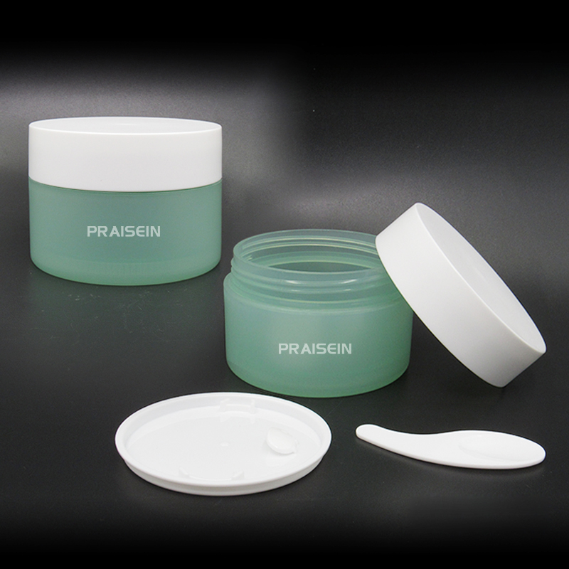 Wholesale customization 50g 100g plastic cosmetic packaging cream container, round PP material double wall face cream empty jars