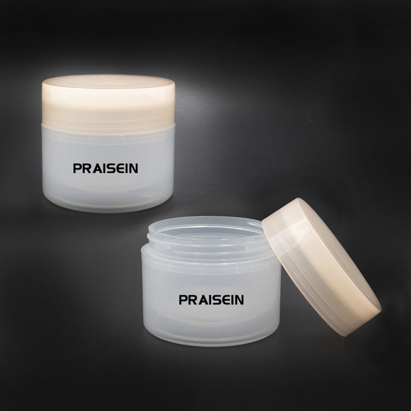 Wholesale customization 50g 100g plastic cosmetic packaging cream container, round PP material double wall face cream empty jars