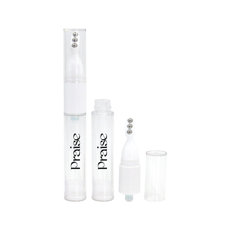 Optional 10g portable skin care eye cream vacuum bottle packaging, round empty clear rotary type eye essence container