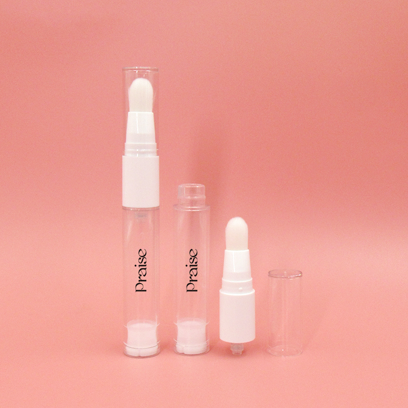 Optional 10g portable skin care eye cream vacuum bottle packaging, round empty clear rotary type eye essence container