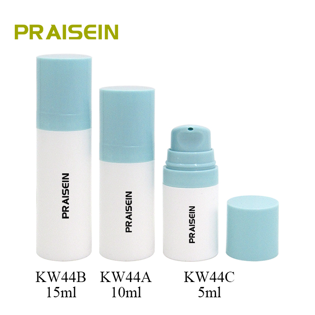 Empty 5ml/10ml/15ml cosmetic plastic vacuum bottle custom round lotion airless bottle with dispenser pump