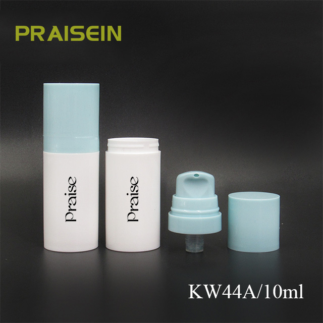 Empty 5ml/10ml/15ml cosmetic plastic vacuum bottle custom round lotion airless bottle with dispenser pump