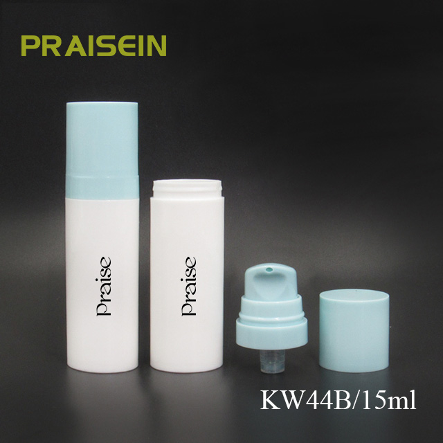 Empty 5ml/10ml/15ml cosmetic plastic vacuum bottle custom round lotion airless bottle with dispenser pump