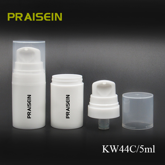 Empty 5ml/10ml/15ml cosmetic plastic vacuum bottle custom round lotion airless bottle with dispenser pump