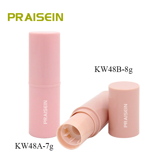 Foundation stick plastic packaging custom printed 7g/8g round pink cosmetic foundation tube, solid ointment containers