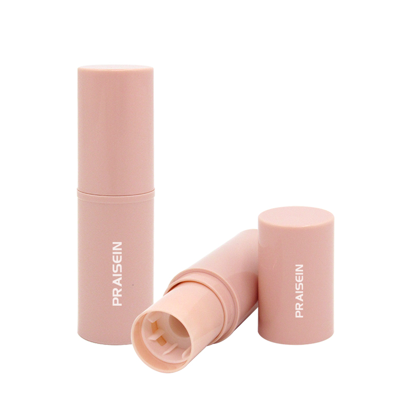 Foundation stick plastic packaging custom printed 7g/8g round pink cosmetic foundation tube, solid ointment containers