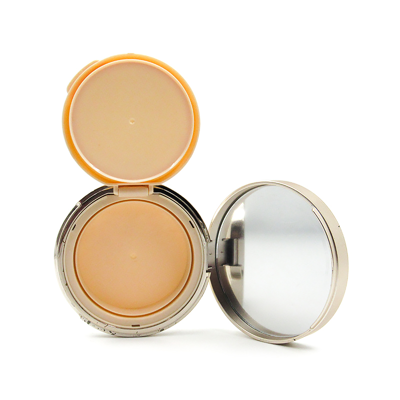 Gold plating custom design cosmetics plastic packaging 15g round makeup air cushion BB powder liquid foundation empty case