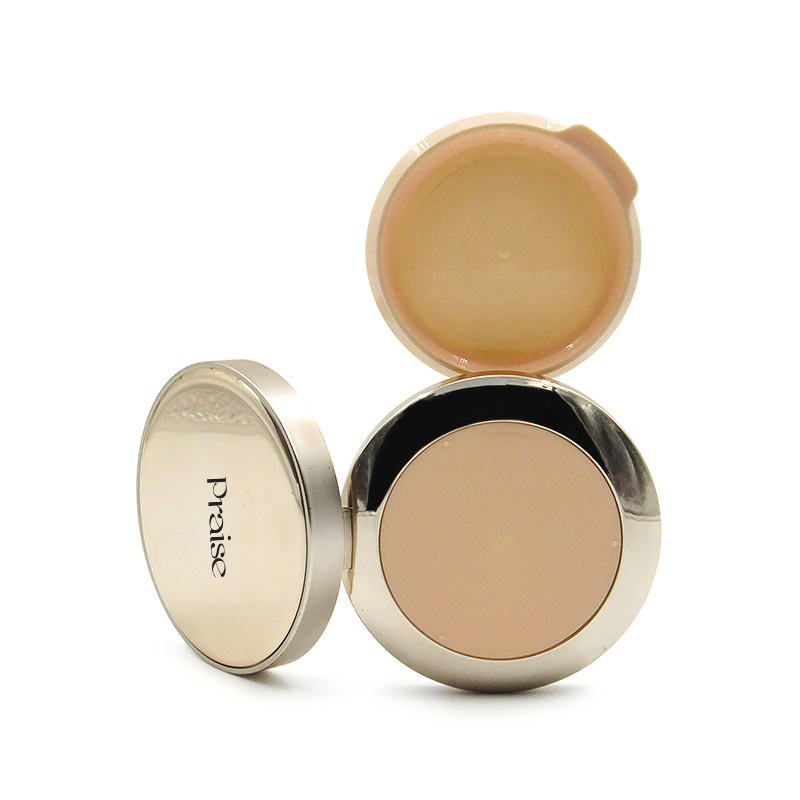 Gold plating custom design cosmetics plastic packaging 15g round makeup air cushion BB powder liquid foundation empty case