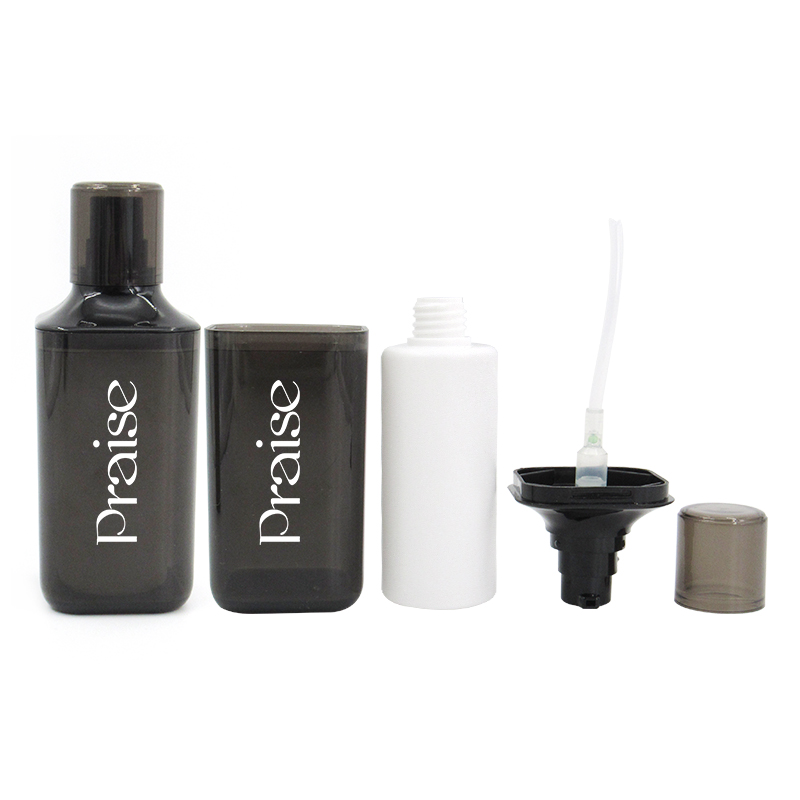 Chinese factory sells skin care bottle set custom color square plastic press type bottle for toner/lotion/face cream