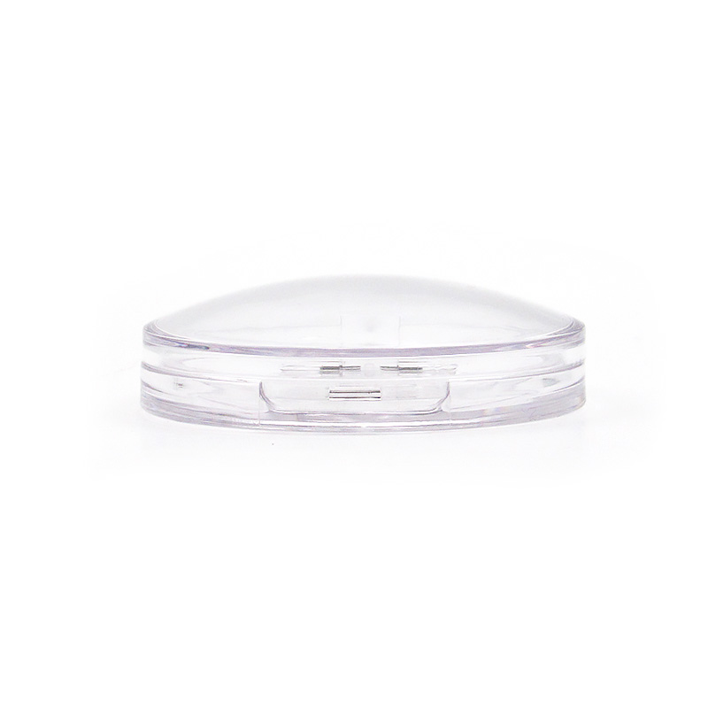 Monochrome transparent round empty puff case Cosmetic custom eye shadow blush Palette container plastic packaging