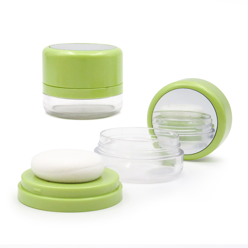 7.5g/10g/20g High quality plastic empty cosmetic packaging powder container jar with puff and mirror