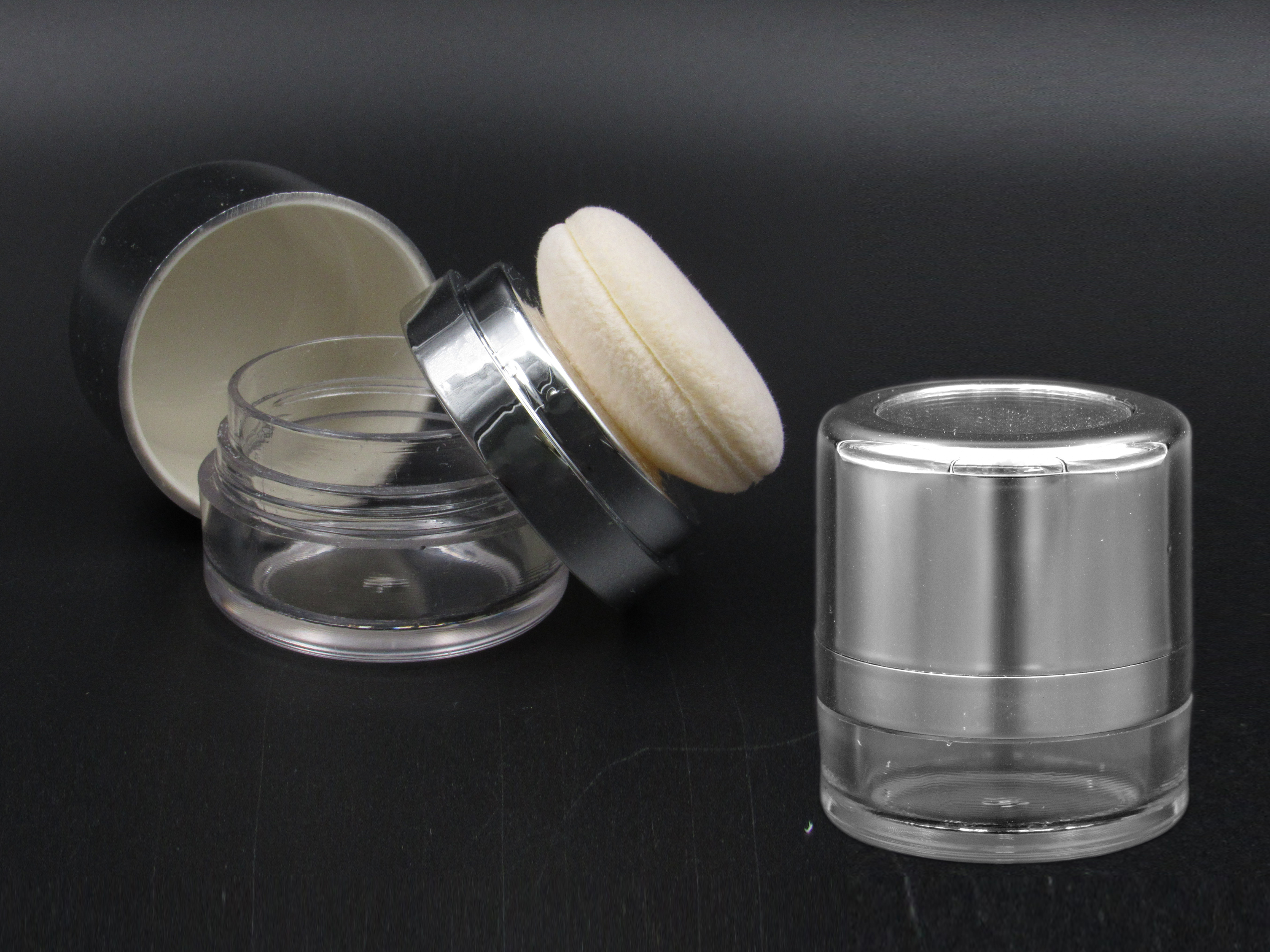 7.5g/10g/20g High quality plastic empty cosmetic packaging powder container jar with puff and mirror