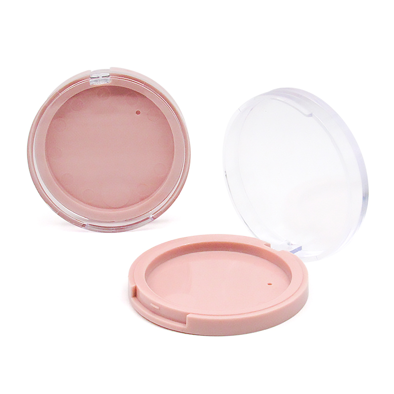 Hot sale wholesale custom cosmetic empty powder compact round case container plastic makeup packaging