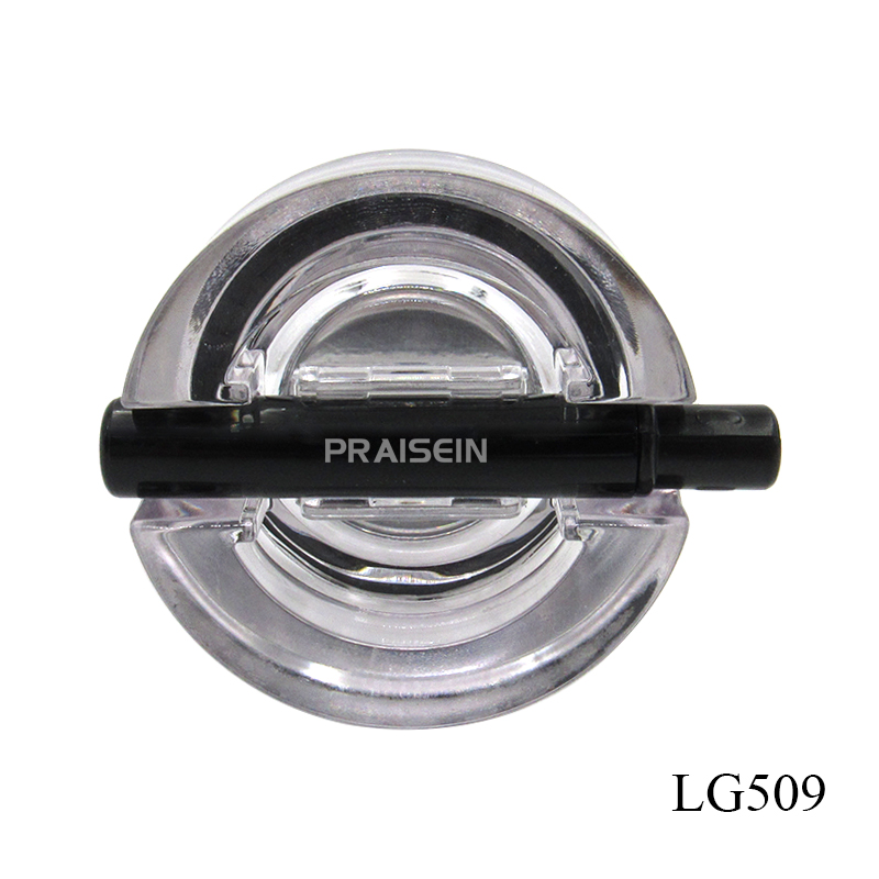 Round empty transparent cosmetic eyeliner jar with brush wholesale plastic concealer containers