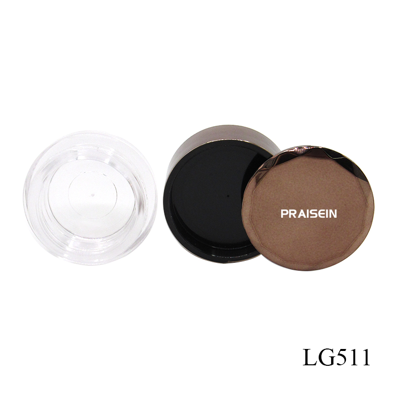 Cosmetic packaging supplier custom round plastic concealer containers, empty eye shadow case with rotating lid