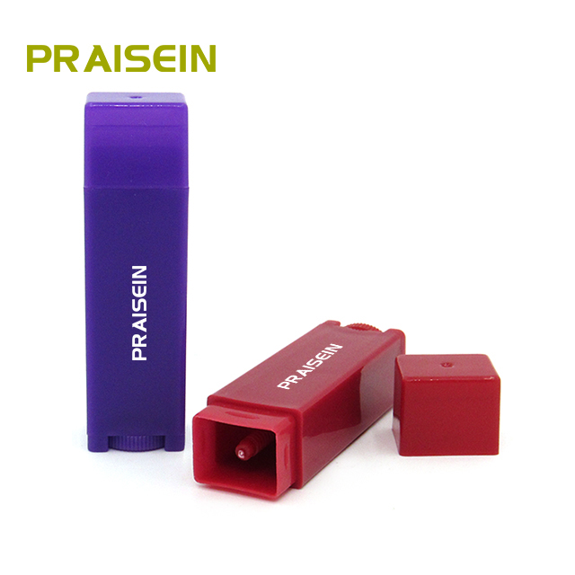 Empty lip balm push up container accept custom private label small square plastic lip balm tube packaging