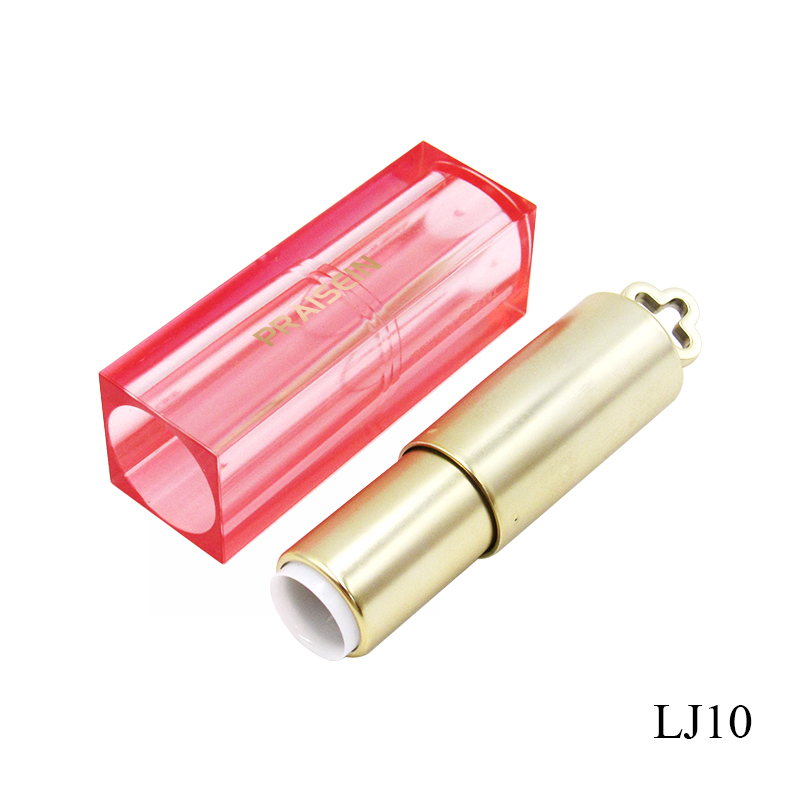 Wholesale empty square cosmetic lipstick packaging custom printed plastic lip balm tube