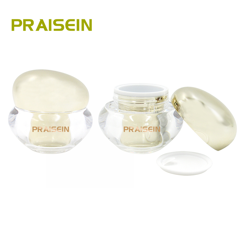 Wholesale 30g empty gold face cream jar with plastic lid cosmetic acrylic cream jar eye cream bottle