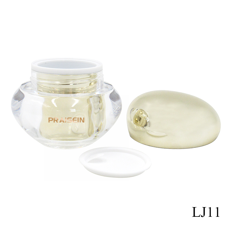 Wholesale 30g empty gold face cream jar with plastic lid cosmetic acrylic cream jar eye cream bottle