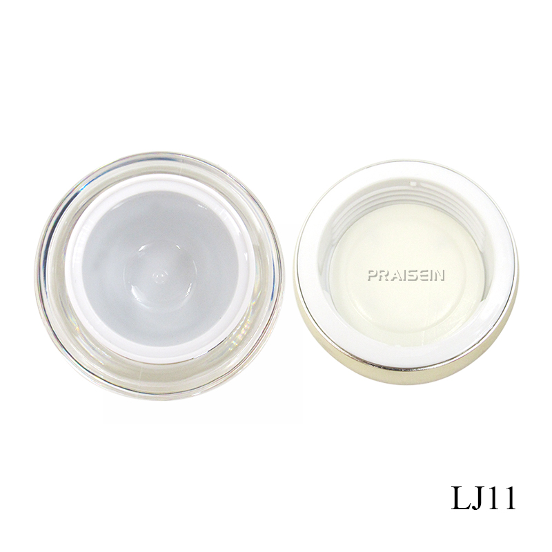 Wholesale 30g empty gold face cream jar with plastic lid cosmetic acrylic cream jar eye cream bottle