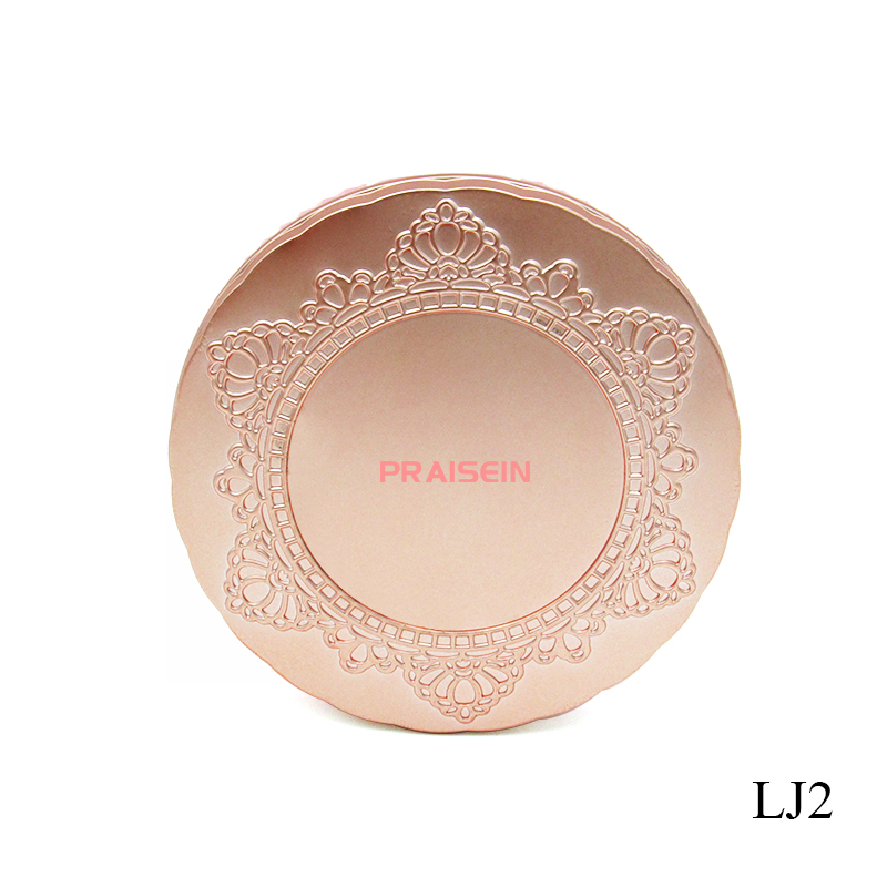 Wholesale pink round 76mm empty plastic powder compact case with mirror