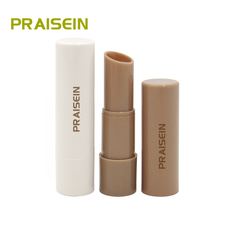 Wholesale round plastic lip balm packaging empty cosmetic lip balm tube