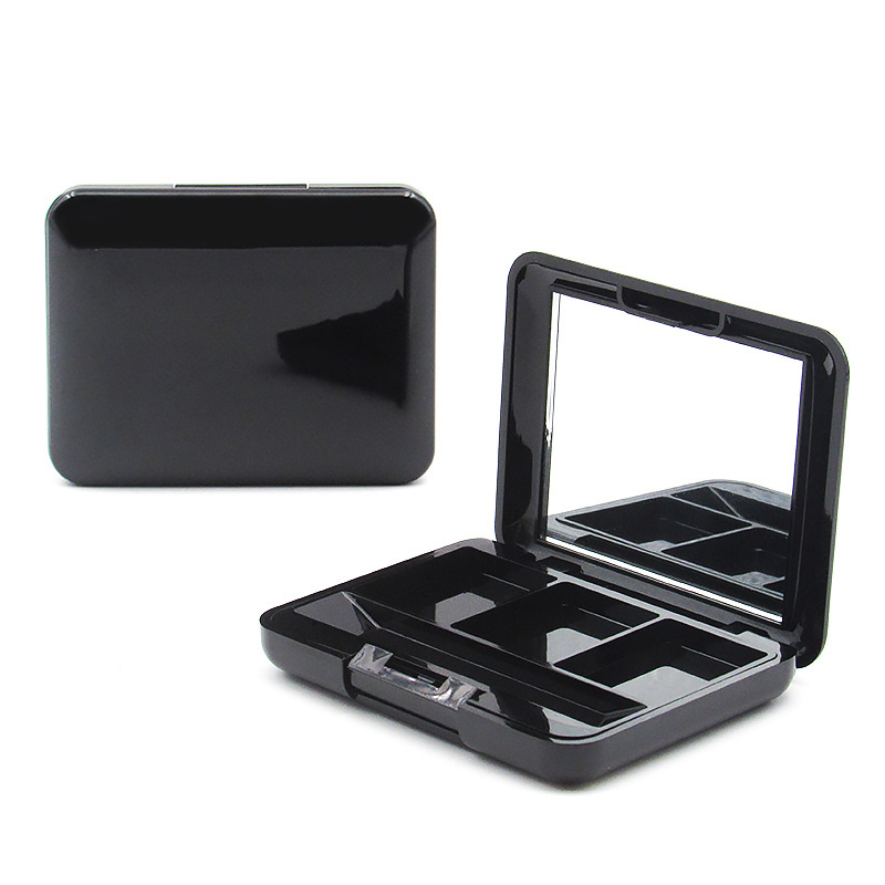 China factory makeup processing empty DIY cosmetic 3 color Eye shadow Blush Palette plastic case container with mirror