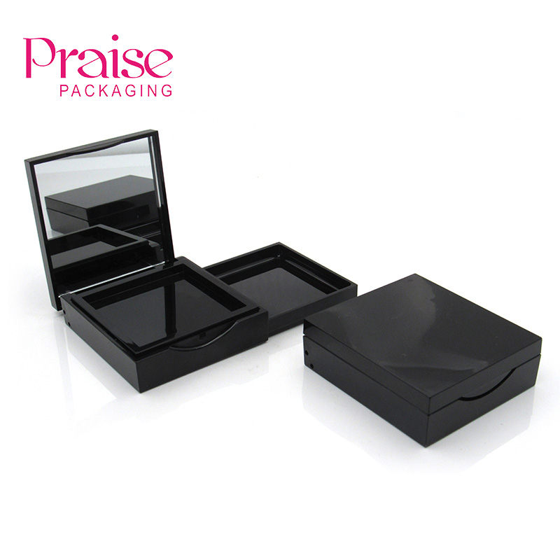 Hot selling empty makeup packaging square compact powder case