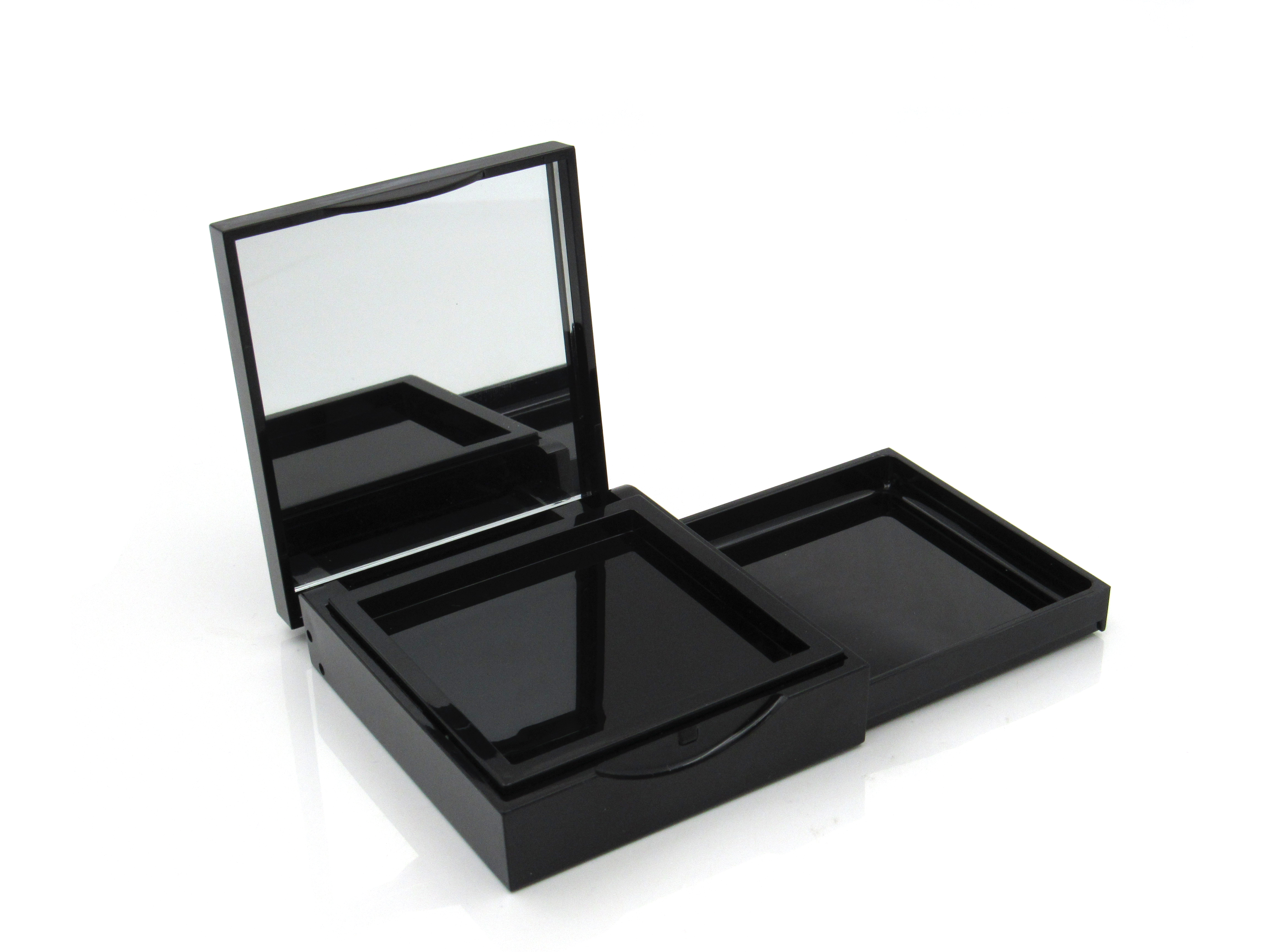 Hot selling empty makeup packaging square compact powder case