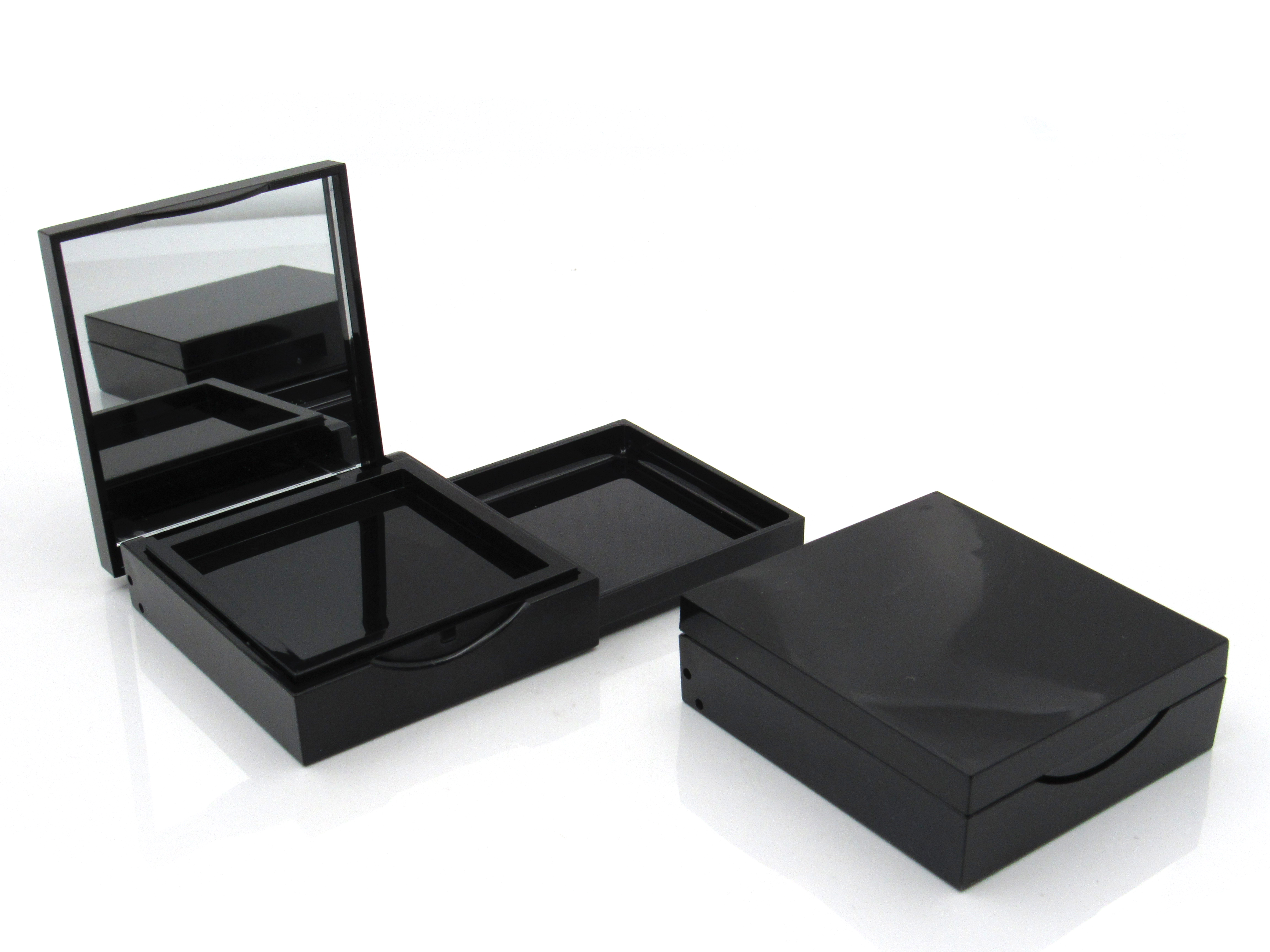 Hot selling empty makeup packaging square compact powder case