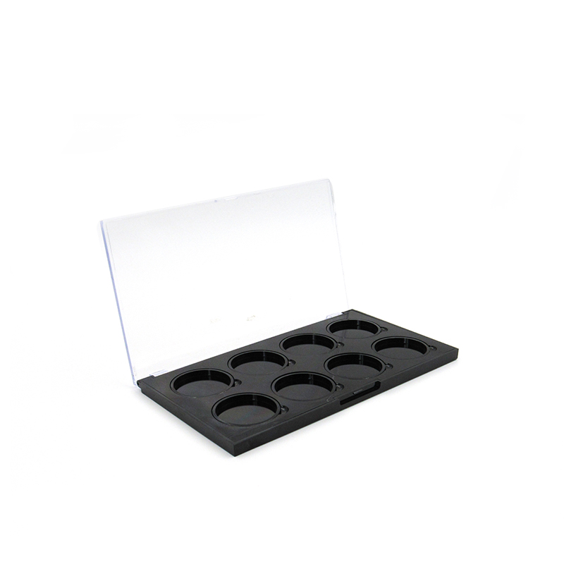 Cosmetics multi-color eye shadow palette, 8 color square plastic empty eye shadow case container customize own brand