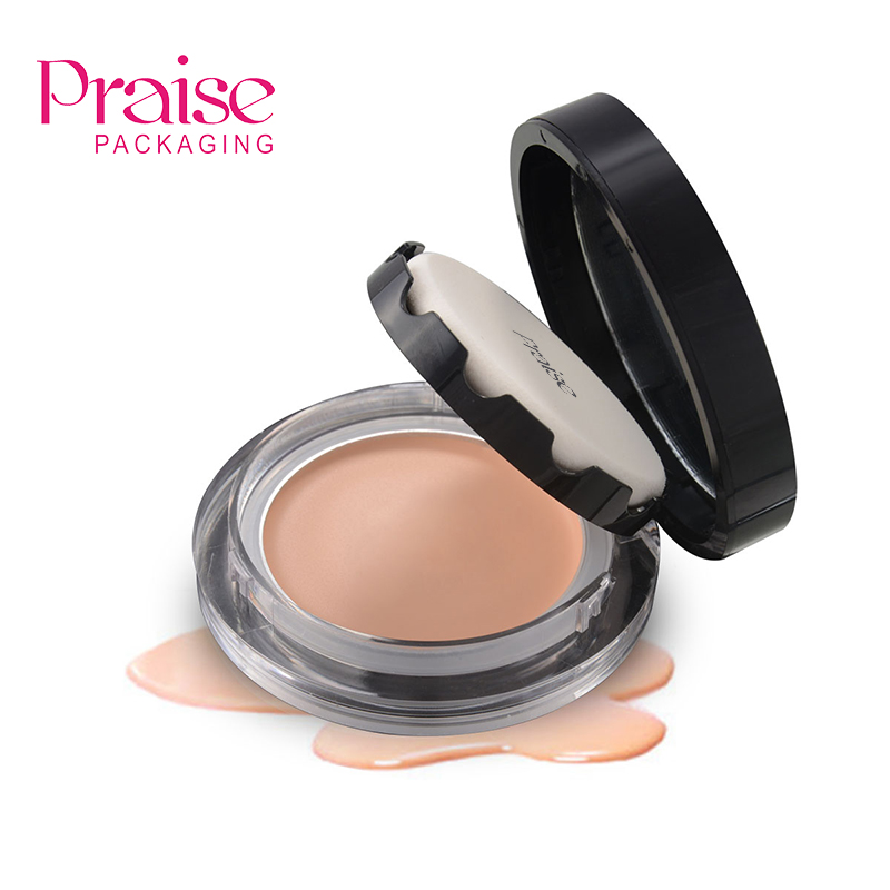 Plastic rotating cover round shape makeup concealer foundation compact case custom own brand