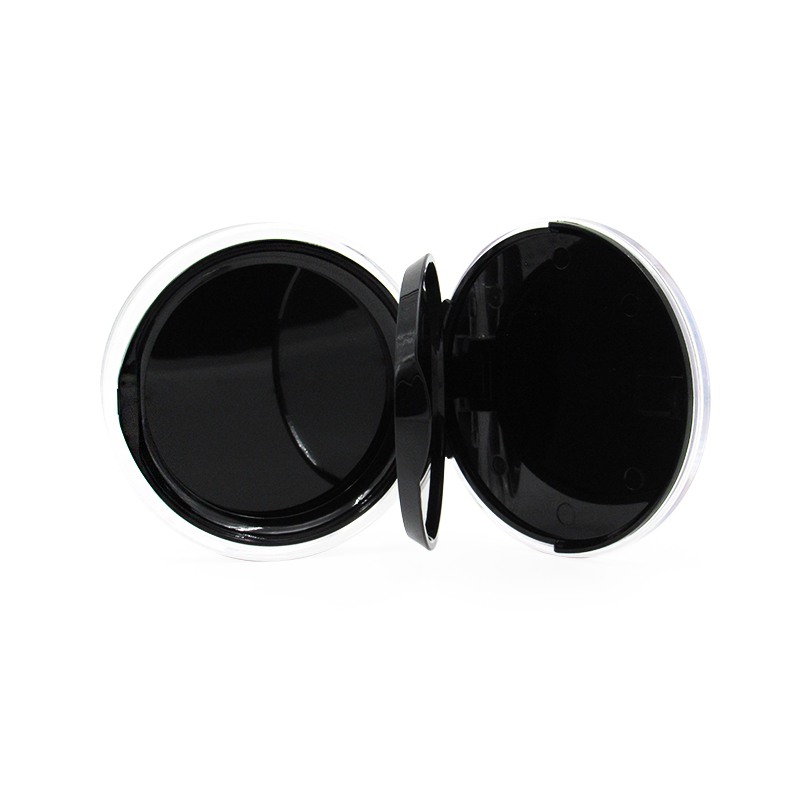 Specializing in the production of 8-10g round magnetic adsorption plastic double - wall powder compact case cosmetic with mirror