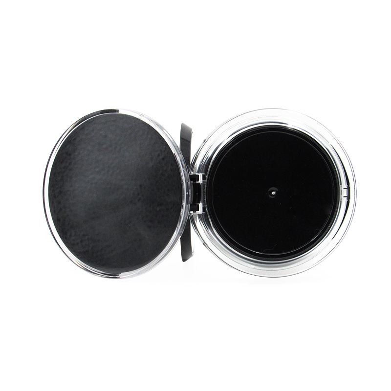 Specializing in the production of 8-10g round magnetic adsorption plastic double - wall powder compact case cosmetic with mirror