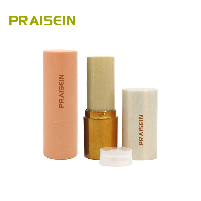 Processing custom round shape backflow cosmetic empty plastic foundation stick tube, concealer packing tube with inner cover