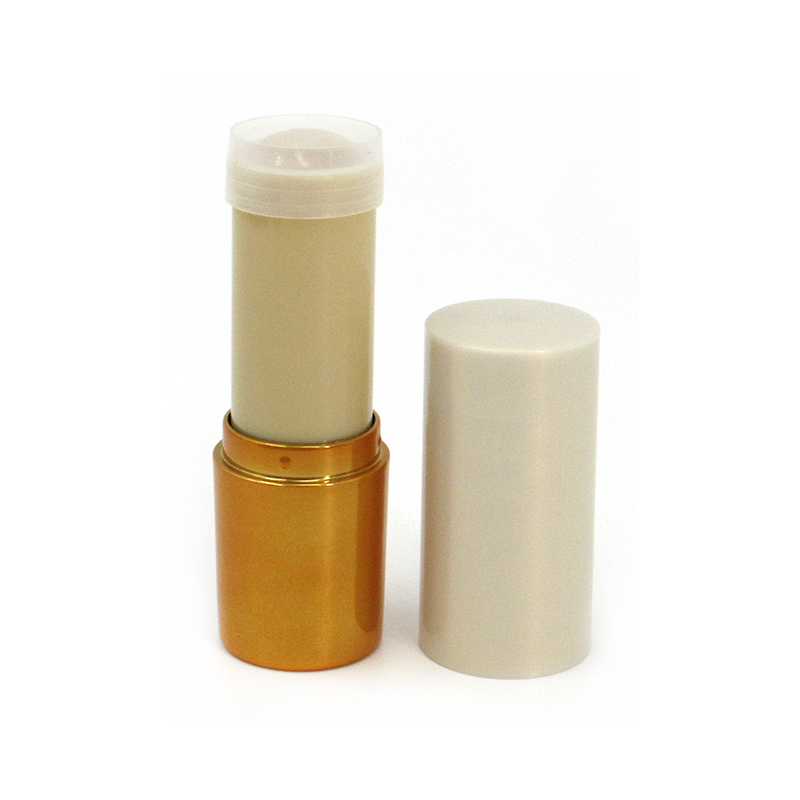 Processing custom round shape backflow cosmetic empty plastic foundation stick tube, concealer packing tube with inner cover