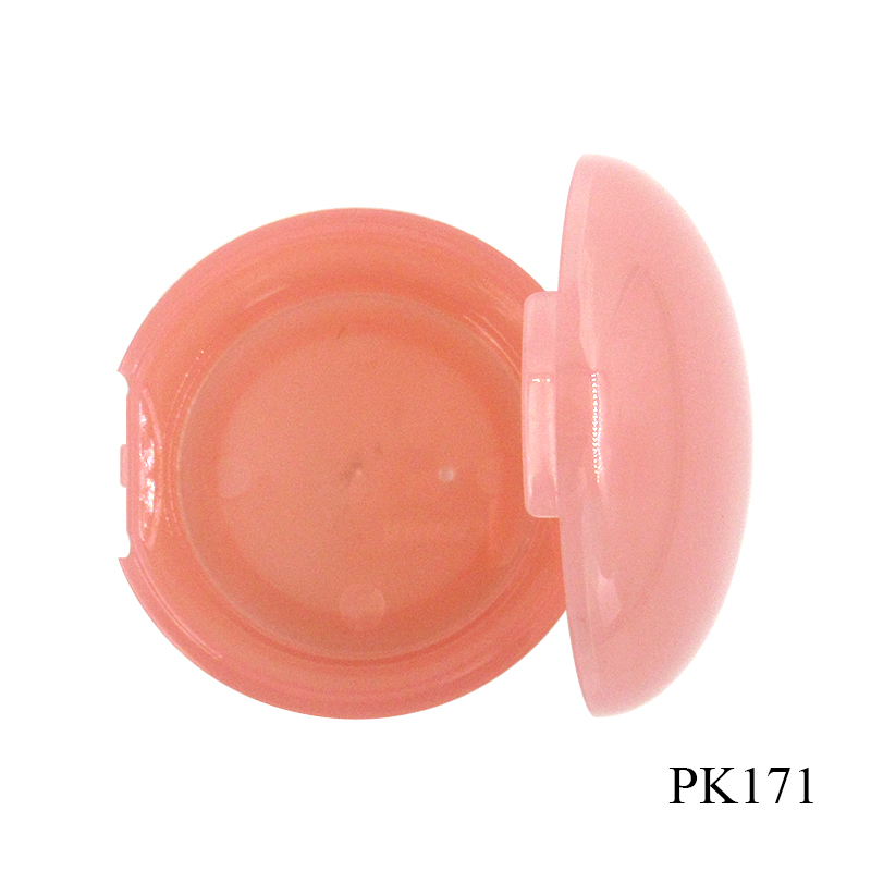 Lovely color plastic cosmetic blush packaging container manufacturers wholesale smooth round empty monochromatic blush case