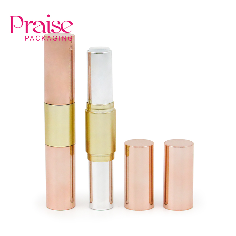 Wholesale custom empty round highlighter concealer tube, double-head cosmetic facial contouring stick container packaging