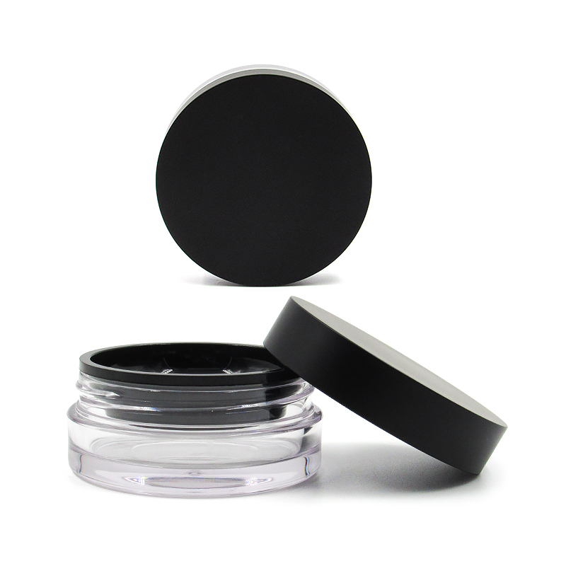 Custom designs makeup 16g Loose Powder Mineral empty clear case container with mirror, Can put a puff, Leak Proof silicone plug