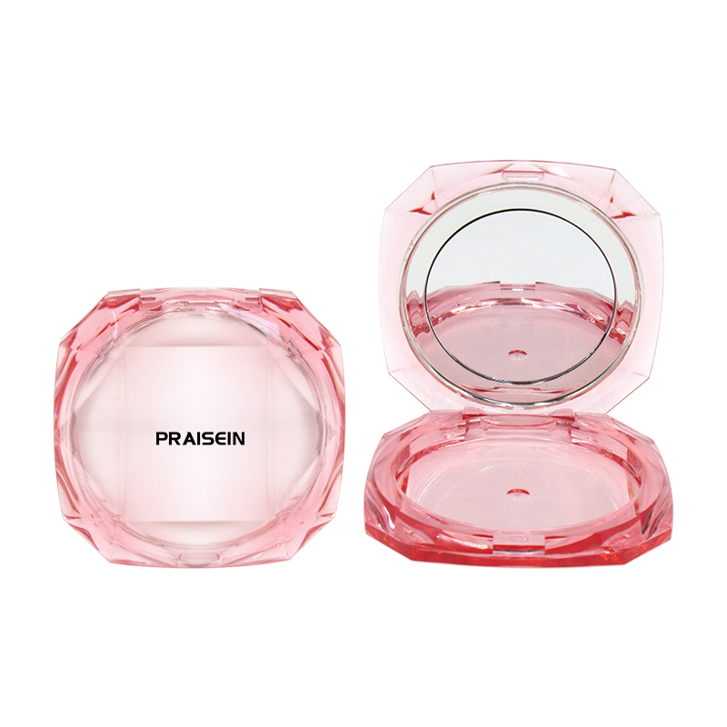 Customized high quality plastic cosmetic blush powder compact packaging