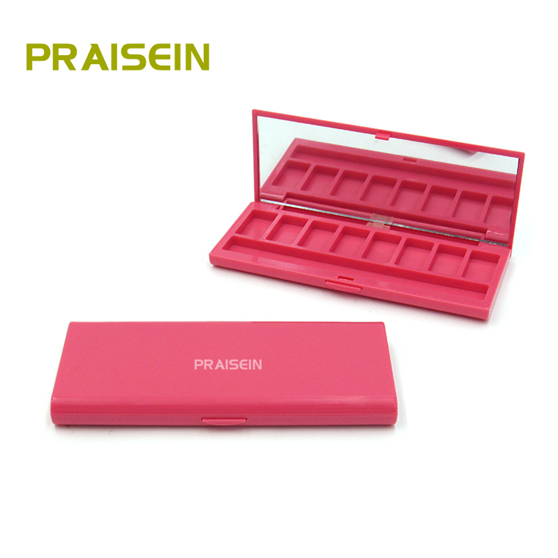 8-color rectangular eyeshadow container OEM ODM cosmetic packaging empty plastic eye shadow case