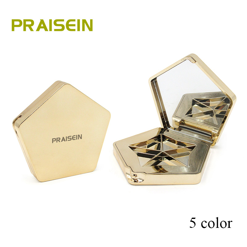 Custom wholesale gold empty eyeshadow palette packaging 4 color plastic eyeshadow box