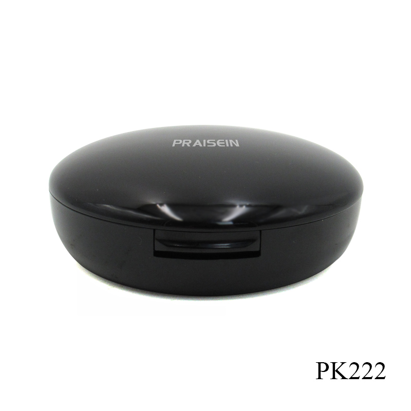 Wholesale plastic packaging black empty makeup powder compact case with mirror